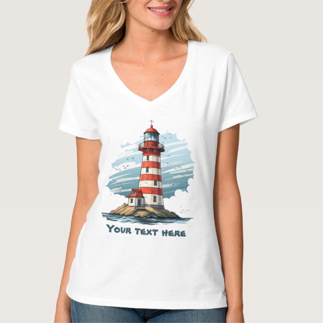 Camiseta Texto de adição de farol de corte (Frente)
