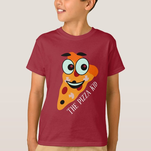 Camiseta texto de adição de pizza (Frente)