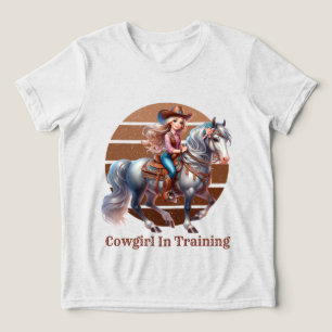 Camiseta Texto de adição de treinamento de cowgirl