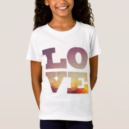 Camiseta Texto de amor amarelo púrpura