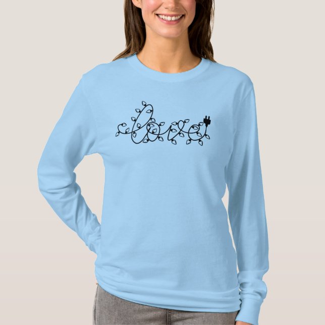Camiseta Texto de Amor das Luzes de Natal-45871 (Frente)