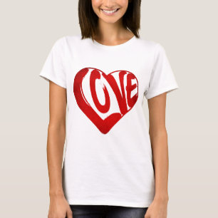 CAMISETA TEXTO DE AMOR TIPOGRAFIA VERMELHA DIA DOS NAMORADO