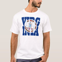 Camiseta Texto de bandeira do estado da Virgínia