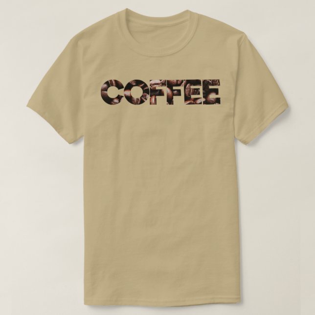 Camiseta texto de café com textura de café (Frente do Design)