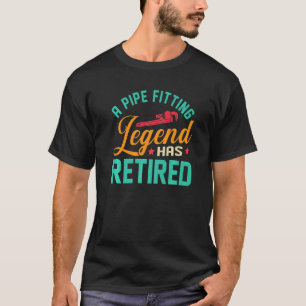 Camiseta Texto de Canalizador de Pipefitter Aposentado