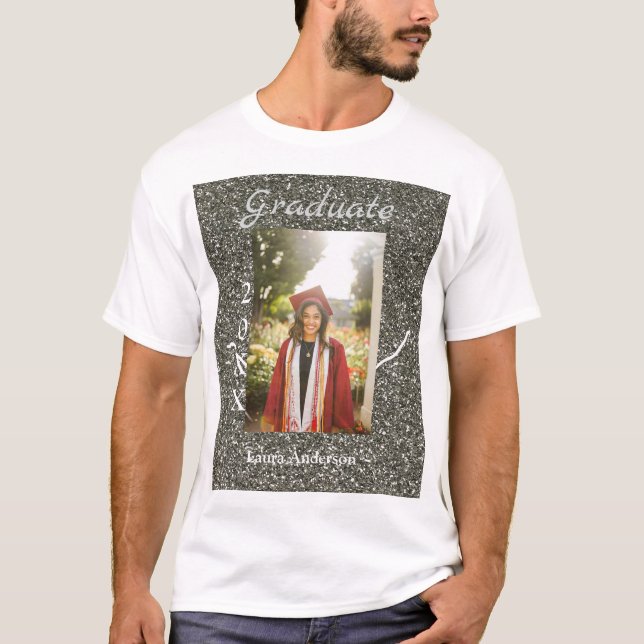 Camiseta Texto de classe de nome de adição de graduação de  (Frente)