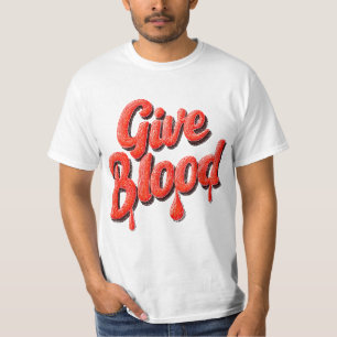 Camiseta Texto de Dador de Sangue do Mundo - Dar Sangue par