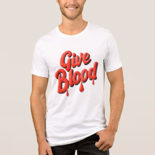 Camiseta Texto de Dador de Sangue do Mundo - Dar Sangue par