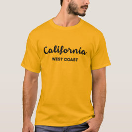Camiseta Texto de Design na Costa Oeste da Califórnia