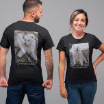 Camiseta Texto de Foto Personalizado Duplo Lado<br><div class="desc">Crie sua própria camiseta para um evento de arrecadação de fundos,  aniversário,  funeral ou apenas por diversão. Esta modelo já está configurada com uma foto e um texto na frente e no verso da camisa.</div>