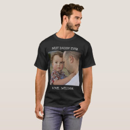 Camiseta Texto de Fotografia Personalizada do Melhor Pai Nu