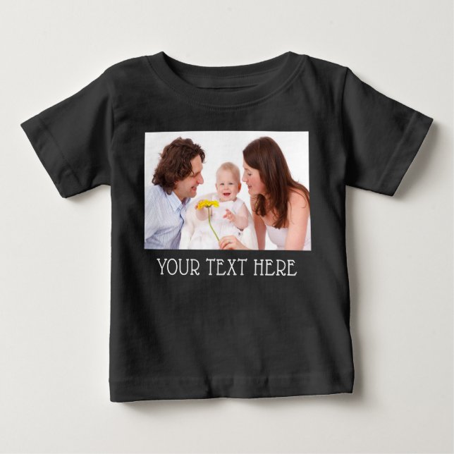 Camiseta Texto de Fotografia Personalizada e Nome de Cubo (Frente)