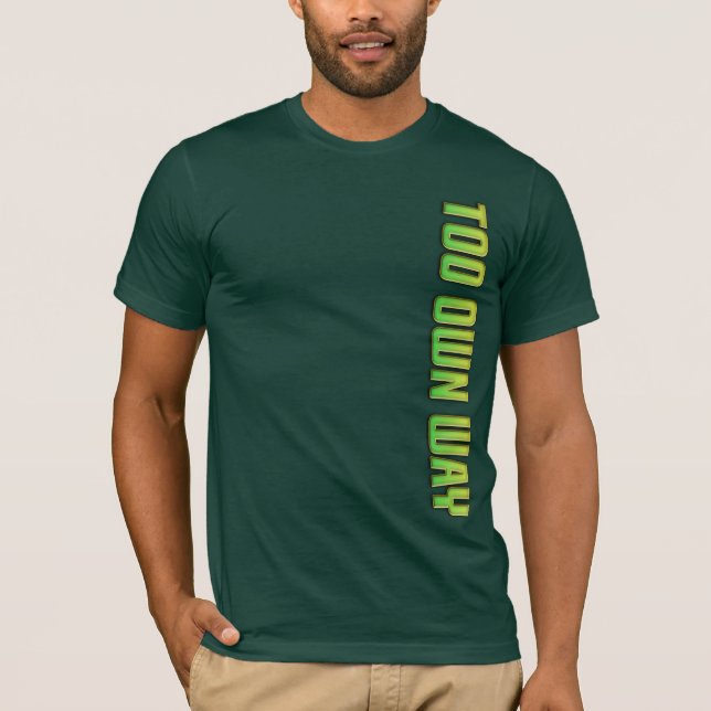 CAMISETA TEXTO DE GRADIENTE VERDE DE FORMA DEMASIADA PRÓPRI (Frente)