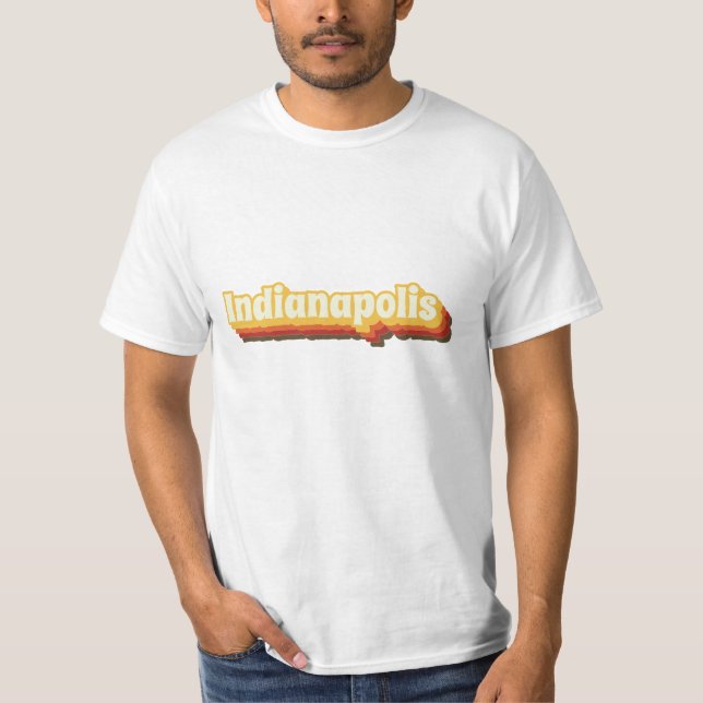 Camiseta Texto de Imagem Retroativa de Indianápolis (Frente)