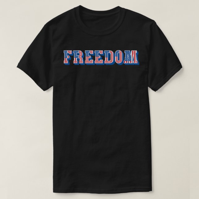 Camiseta Texto de Liberdade de Sinalizador Americano (Frente do Design)