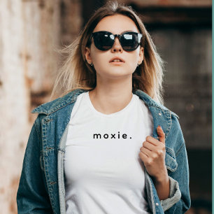 Camiseta Texto de Moxie Personalizado Moderno Preto