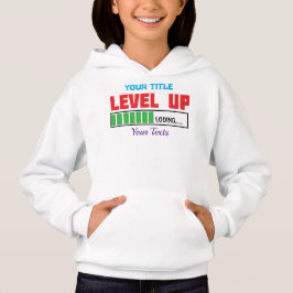 Camiseta texto de Nível Acima com progresso de carregamento