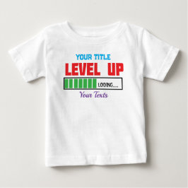 Camiseta texto de Nível Acima com progresso de carregamento