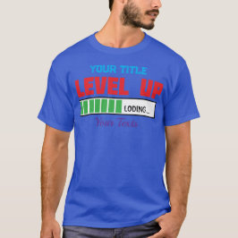 Camiseta texto de Nível Acima com progresso de carregamento
