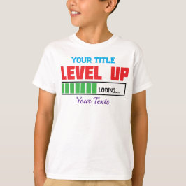 Camiseta texto de nível superior com progresso de carregame