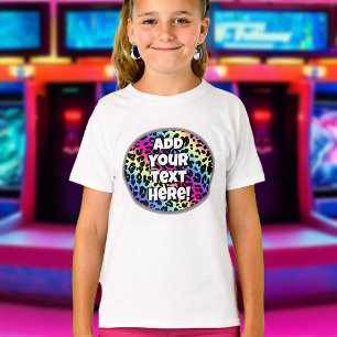 Camiseta Texto de Nome Personalizado Impressão do Padrão do