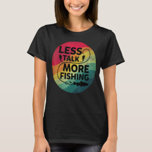 Camiseta Texto de Pesca Menos Fala Mais Pesca