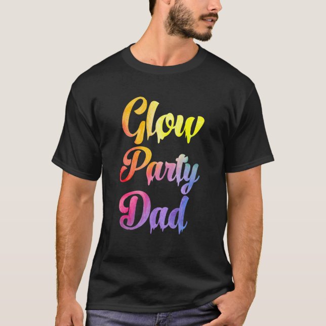 Camiseta Texto de Pintura de Pai de Festa Brilhante Família (Frente)
