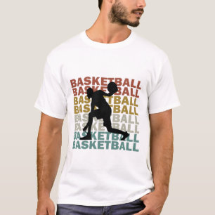 Camiseta Texto de retrato do estilo vintage do jogador de b