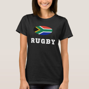 Camiseta Texto de Rugby com Bandeira da África do Sul