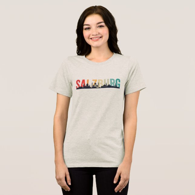 Camiseta Texto de Salzburgo com Horizonte (Frente Completa)