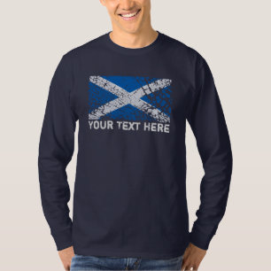 Camiseta Texto de Scotland + Bandeira do Scottish do Grunge