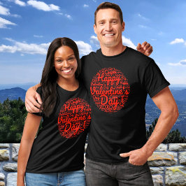 Camiseta Texto de Script em Forma de feliz dia de os namora