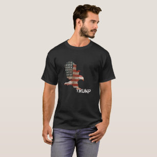 Camiseta Texto de Trump da Águia Bald da Bandeira American