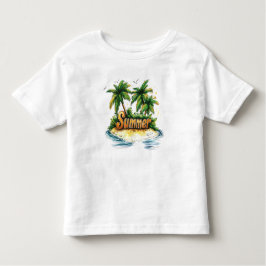 Camiseta Texto de Verão - Ilha Tropical de Verão