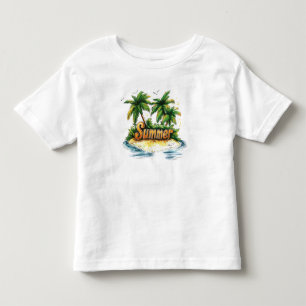 Camiseta Texto de Verão - Ilha Tropical de Verão