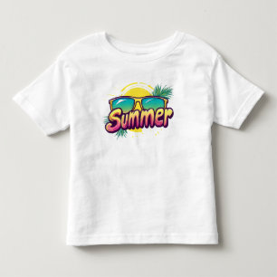 Camiseta Texto de Verão - Óculos de Verão Coloridos