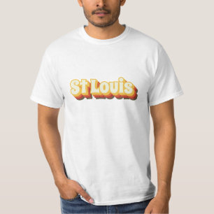 Camiseta Texto de Vintagem da Louis Retro da Rua