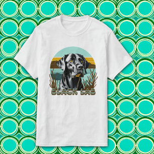 Camiseta Texto de Vintagem do Retriever do Labrador Preto