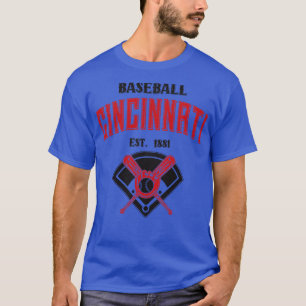 Camiseta Texto De Vista Da Vintage Cincinnati Baseball Est 