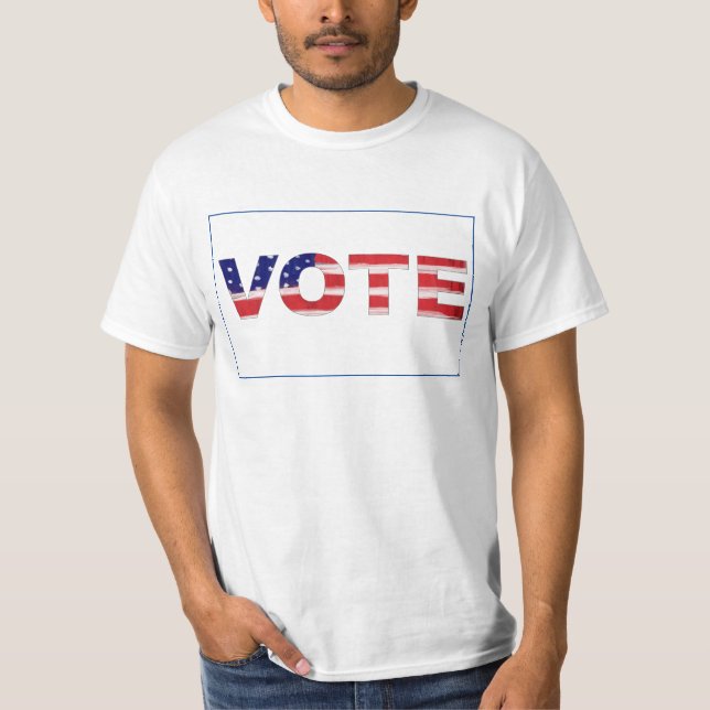 Camiseta Texto De Votação Nas Cores De Sinalizador (Frente)