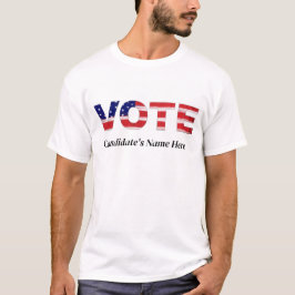 Camiseta Texto de Votação no Nome do Candidato