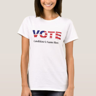 Camiseta Texto de Votação no Nome do Candidato