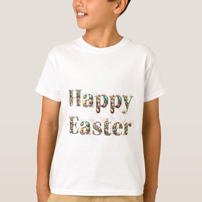 Camiseta Texto decorativo do felz pascoa (Frente)