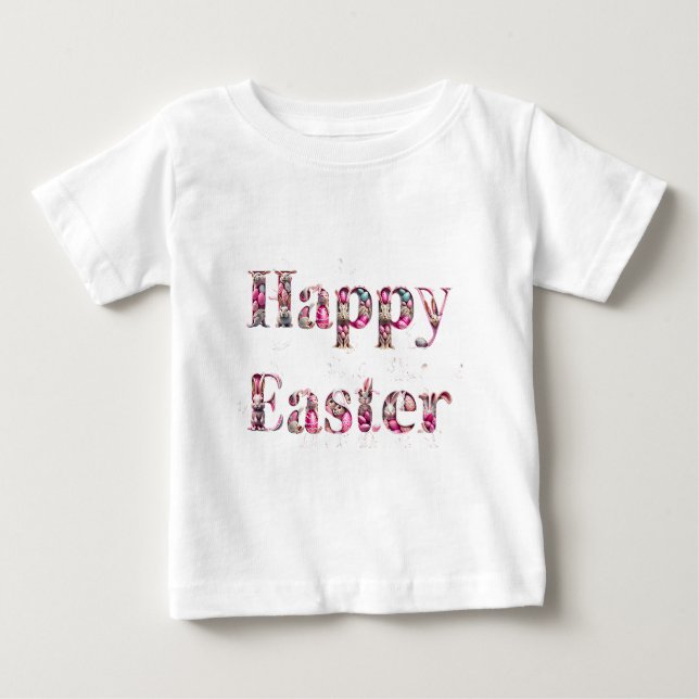 Camiseta Texto decorativo do felz pascoa (Frente)