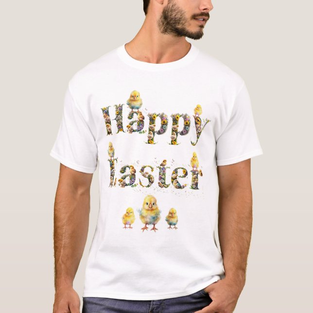 Camiseta Texto decorativo do felz pascoa (Frente)