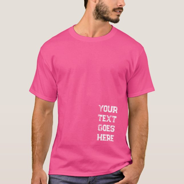 Camiseta Texto Distante significa Modelo moderno cor-de-ros (Frente)