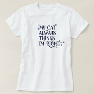 Camiseta Têxto Divertido de Gato 