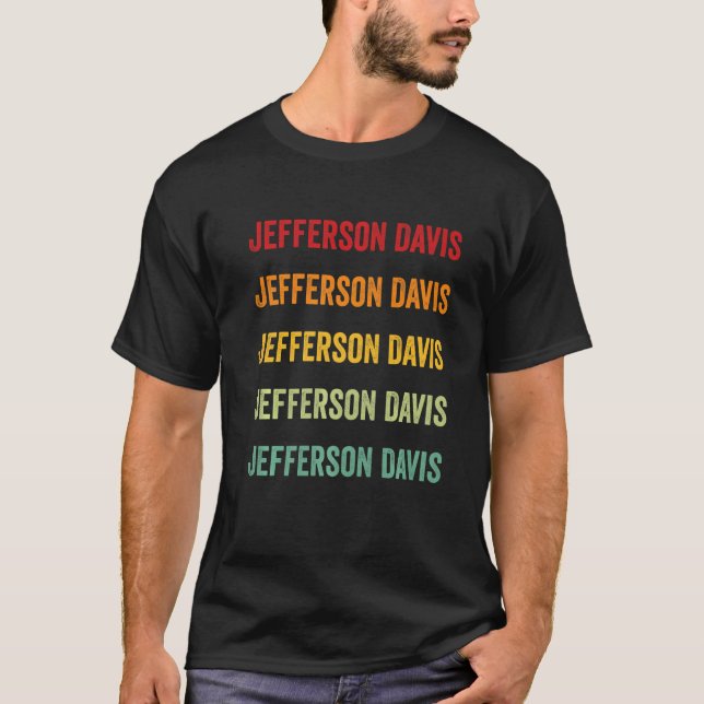 Camiseta Texto do Arco-Íris do Condado de Jefferson Davis (Frente)