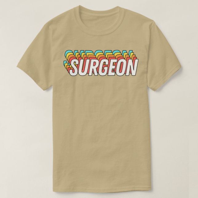 Camiseta Texto do cirurgião retrô 1 (Frente do Design)