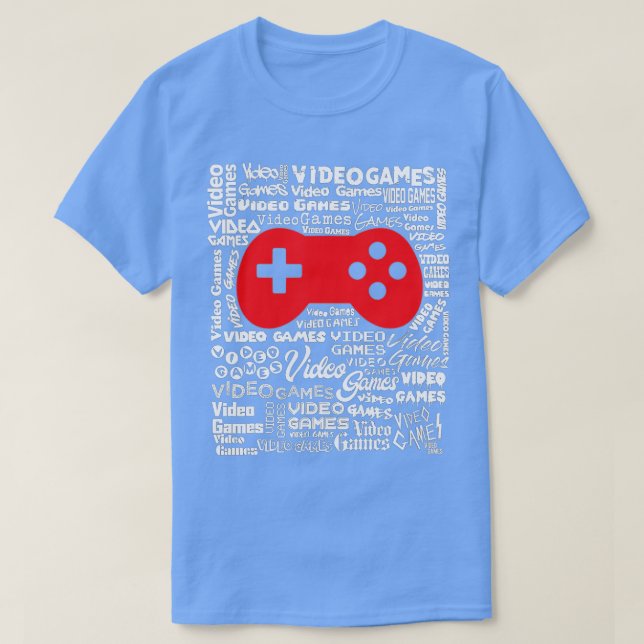 Camiseta Texto do Controlador de Jogo Palavra Arte Legal na (Frente do Design)
